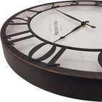 Presentime & Co 21" Farmhouse Series Wall Clock,Vintage Style, Retro Clock, Raised 3D Arabic Numeral, Oil Rubbed Bronze Finish. Wall Décor for Living Room and entryway.