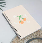 Yansanido Spiral Notebook, 4 Pcs A5 Cherry Design Hardcover 8mm Ruled 4 Color 80 Sheets -160 Pages Journals for Study and Notes (Cherry)