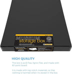 Lineco Museum Archival Storage Box, 11.75x17.75x1.5 in. Drop Front Design. Acid-Free with Metal Edge. Organize Photos, Pictures, Prints, Documents, Crafts, DIY. Black, 1 Pack
