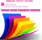 MAGECUBIKU Colored Copy paper 8.5X11 Inches,140 Sheets 20 lb/80GSM 7 Colors Neon Fluorescent Letter Size Printer Multipurpose Paper for Office School Education Daily Printing,Document Copying,Study