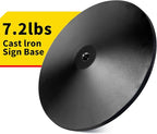 INNOVSIGN Heavy Duty Cast Iron Sign Post With 12" Diameter Bottom Round Base, 48" Movable Stand for Hanging Signs