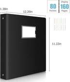 Uquelic 80-Pocket Binder with Plastic Sleeves, High-Capacity Document Organizer and Presentation Book for Artwork, Clear Sheet Protectors, Display 160 Pages (Macaron 80 Pockets)