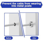 BLIKA Upgraded 20 Pack Stainless Steel Protector Sleeves for 1/8" 5/32" or 3/16" Deck Cable Railing, for Metal Posts, T316 Marine Grade, Cable Railing Protector Sleeves