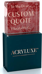 Personalized Gifts, Custom Quote Block Letter Board,Crystal-Clear Acrylic With Gift Box,17 Styles, Holiday and Christmas Gift for Mom, Dad, Girlfriend, Him or Her, Husband, Wife (4"x4, Rosy)