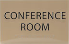 ADA CENTRAL SIGNS - 6" X4" Conference Room Sign - ADA Compliant Tactile Graphics Grade 2 Braille Text Privacy Sign | Wall Mount Plastic Meeting Signs For Schools, Hospitals, Offices, and Apartments