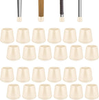 1" Round Rubber Chair Leg Tips Caps, Chair Leg Floor Protectors, Non-Slip Chairs Legs Caps, Stool Feet Protectors Cap, Folding Metal Chairs Legs Tip Replacement (White, 24 Pack)