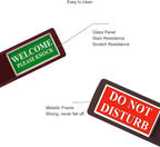 Do Not Disturb Sign & Please Knock Sign – Non-Scratch Magnetic Door Hanger for Hotels, Offices, Bedrooms – Durable Acrylic (Black)