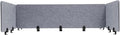 ReFocus Raw Clamp-On Acoustic Desk Divider Mounted Privacy Panel Set – Reduce Noise & Visual Distractions for Office, Study (Castle Gray, 2× Long (59"×16") + 4× Short (23.6"×16"))