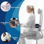 QUTOOL Lumbar Roll, Lumbar Support Pillow for Office Chair with Non-Slip Wider Strap, Back Pain Relief & Posture Improvement, Washable Cover, Office Desk & Car Accessories, Medium Soft