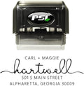 PrettySweetParty Self Inking Return Address Stamp - Custom 4 Line Personalized Address Stamp for Envelopes, Wedding Invitations, Business, Mailing Labels (Hartwell)