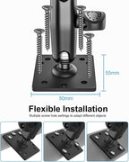 Small Tablet Wall Mount iPad Holder, Metal 360° Adjustable Stand, Multiple Hole Position, Alloy Base and Joint Arm, for iPad Pro Air Mini, Galaxy Tabs, Z Fold, Fire HD, Surface, iPhone, 4-13" Devices