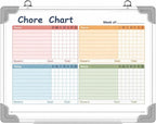 Lincia Magnetic Dry Erase Chore Chart Board for Multi-Person Households 24"x18" Double Side Family 2 in 1 Combo Chore Board for Wall Aluminum Frame 8 Markers 1 Eraser(Double Style)