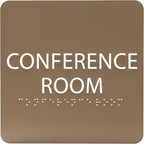 ADA CENTRAL SIGNS - 6" X6" Conference Room Sign- ADA Compliant Tactile Graphics Grade 2 Braille Text Acrylic Wall Signs - Authorized Personnel Only, Meeting Privacy Door Sign for Schools, and Offices