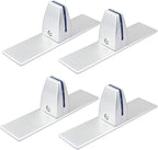 4 Pack T Shaped Office Desk Partition Clamp, Aluminum Sneeze Guard Bracket Support, Silver