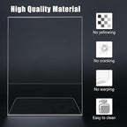 xydstay 3 pack 8.5x11 Acrylic Sign Holder for Picture Frames, L Shape Clear Plastic, Plastic Sign Holder,Menu Holder, Unbreakable Table Sign Holder for Restaurant, Office, School, Store and Home Use