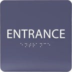 ADA CENTRAL SIGNS - 6" X6" Entrance Sign - ADA Compliant Tactile Graphics Grade 2 Braille Text Acrylic Wall Sign - Entry, Way in, Access Signs for Office, Hotel, Schools, Apartment, and Restaurants