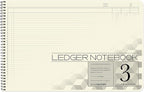 BookFactory Accounting Ledger Notebook/Large 3 Column Accounting Ledger Columnar (Three Columns) Log Book - 17'' x 11'', 100 Pages, Wire-O Landscape Format (Made in USA)