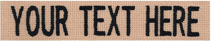 Northern Safari Custom Uniform Name Tapes Solid Colors. Coyote Tan Webbing, 5 Inch Hook Fastener (Uniform Ready Fastener)