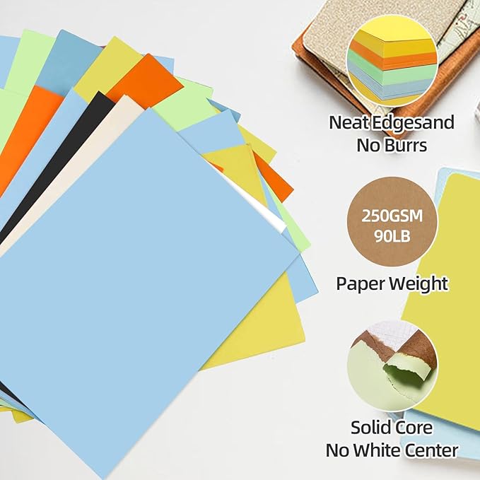 30 Sheets Red Cardstock 8.5'' x 11'', 250gsm/90lb Heavyweight Cover Cardstock Paper, Thick and Smooth Card Stock Perfect for Invitations, Menus, DIY Cards, Arts and Crafts