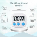 4 Pack Digital Kitchen Timer Magnetic Digital Timer with Big Display Loud Ring Cooking Timers for Cooking, Game, Gym, Break Time, Classroom(4, Pink, Green, Orange, White)
