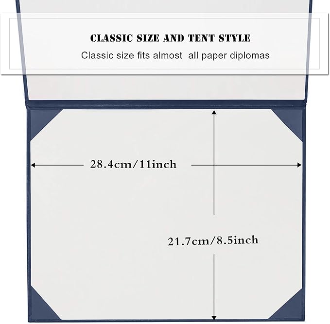 Diploma Cover 8.5” x11” Diploma Holder of Graduation Leatherette Padded Certificate（Tent Style),40-Pack