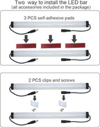 Litever Kitchen Under Cabinet LED Lighting Kit Plug-in, Super Bright, 6 PCS 12 Inches Light Bars, Daylight White, 31W 2000 Lumen, Perfect for Kitchen Cabinet Counter Shelf-(6 Bars Kit-5000K)
