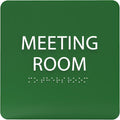 ADA CENTRAL SIGNS - 6" X6" Meeting Room Sign - ADA Compliant Tactile Graphics Grade 2 Braille Text Acrylic Wall Sign - Privacy Interview Room Name Door Sign for Schools Hospitals Offices & Apartments