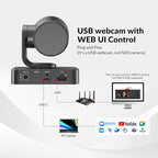 4K Conference Room Camera System, AI Auto-Tracking PTZ Camera 15x Zoom(3x Optical) with Bluetooth Speakerphone Set, 120° Wide-Angle, 16-Foot Mic Pickup, for Zoom YouTube Teams OBS and More