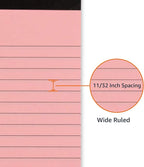 Amazon Basics Wide Ruled 8.5 x 11.75-Inch 50 Sheet Perforated Lined Writing Note Pads, Pack of 6, 300 Count, Multicolor