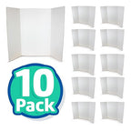 Flipside Products 36” x 48” Project Boards for Presentations, Science Fair, School Projects, Event Displays and Trifold Picture Board, Proudly Made in USA - Clay White - 10 Pack