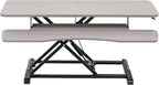 VIVO 36 inch Desk Converter, K Series, Height Adjustable Sit to Stand Riser, Dual Monitor and Laptop Workstation with Wide Keyboard Tray, Gray Top, Black Frame, DESK-V036KG
