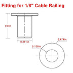 BLIKA 40 Pack Black Stainless Steel Protector Sleeves for 1/8" Deck Cable Railing, for Wood/Composite Posts, T316 Marine Grade, Black Cable Railing Protector Sleeves