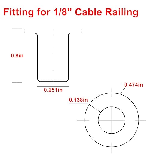 BLIKA 120 Pack Black Stainless Steel Protector Sleeves for 1/8" Deck Cable Railing, for Wood/Composite Posts, T316 Marine Grade, Black Cable Railing Protector Sleeves