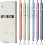 FIOVER Gel Pens, 6pcs Blue Ink Medium Point 0.7mm Smooth Writing Pens with Comfort Grip, Aesthetic Ballpoint for Journaling School Office Supplies, Gifts for Women Men (6PCS Blue Ink)