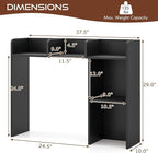 Tangkula Desktop Bookshelf, Countertop Storage Hutch with Shelves for Computer Desk, Desk 3-Tier Display Rack, Multipurpose Wood Desktop Hutch Storage Organizer for Dorm Office (Black,5 Shelves)