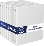0.5-Inch 3-Ring-Binder with Pockets, 1/2'' Basic Binders 1-inch View Round Binders Holds 100 Sheets US Letter Size 8.5'' x 11'' - Bundle Packs Perfect for Home, Office, and School (0.5-inch)