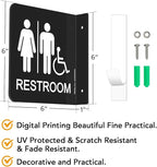 Faittoo Restroom Sign, Bathroom Signs, (4 Pack) 6 x 6 Inches Acrylic Sign, for Office or Business Bathroom and Toilet Door or Wall Decor, Indoor Outdoor Use (Men and women with Handicap)