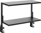 VIVO Clamp-on 24 inch Above or Below Desk 2-Tier Shelving Unit for Table Accessories, Gaming Devices, and More, Storage Tray, Desktop Organizer, Black, STAND-SHELF24C