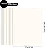 25 Sheets Creamy White Cardstock - 8.5'' x 11'' Double-sided Cover Card Stock 92lb/250gsm Heavyweight Paper for Art Crafts Scrapbooking Business Cards Party Décor UAP13PK