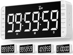 7.8'' Extra Large Rechargeable LED Kitchen Timer - 99H Countdown/Countup, 3 Brightness, 5 Alarms, 4 Volume Levels | Magnetic Large Timer for Cooking, Classroom, Home Gym