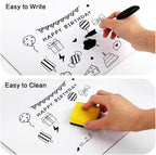Dry Erase Lapboards, HERKKA 15 Pack Double Sided Dry Erase Lap Boards 9 x 12.5 Inch, 15 Markers, 15 Erasers, Small Dry Erase Boards for Students Classroom Teacher Supplies