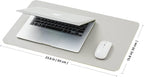 Leather Desk Mat - Small Non-Slip PU Desk Pad for Office and Home - Desk Organization and Accessories - Ideal for Large Mouse Pad and Small Desk Mats on Top of Desks (Silver,23.6"x 13.8")