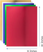 Hygloss Products Metallic Cardstock Sheets - 100 Sheets, 11” x 14” - 5 Assorted Colors - Sturdy 10 pt. - Foil Paper for Crafts, Scrapbooking, Posters & Decorations