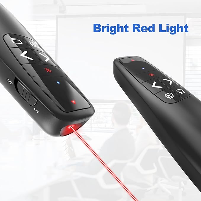 （4 Units） Presentation Clicker with 4 Cases Wireless Presenter Remote PowerPoint Pointer Slide Advancer for Mac Laptop PC Computer Keynote