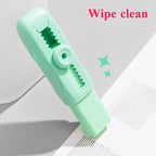 M&G 4+1 Pack Rubber Erasers Sliding Retractable Eraser, Soft Cute Erasers Push Pull Large Pencil Eraser with Plastic Sleeve 4 Refill Eraser for Students Kids, School Office Home Supplies (Green)
