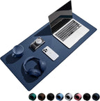 Reniteco Waterproof Large Gaming Mouse Pad with Durable Stitched Edges, Non-Slip Rubber Base, Grainy Jacquard Mouse Mat Desk Pad for Home Office Gaming, 31.5''x11.8''x0.12'', Matte Navy Blue