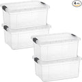 Superio Clear Storage Boxes with Lids, 21 Quart Plastic Container Bins for Organizing, Stackable Crates, BPA Free, Non Toxic, Odor Free, Organizers for Home, Office and Dorm, 4 Pack