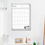Lincia 24" x 18" Magnetic Vertical Monthly Dry Erase Calendar for Wall Undated Horizontal Dry Erase Calendar Planner Aluminum Frame Whiteboard for Home Office Projects Wall Fridge