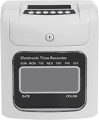 Blisiour Calculating Time Clock, Employees Time Clocks Auto-Align Time Clock Punch Machine, Small Business Punch Clock System, in/Out Time Attendance Machine with 50 Time Cards & Security Key