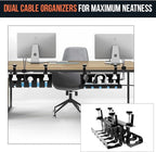 2Pcs 15.75 Inch Super Sturdy Gaming Cable Management Standing Desk wire organizer Large cord basket Under desk rack Mount With Clamps & Screws power strip holder chord organization j channel No Damage